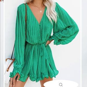 Vici polka dot pleated romper never worn